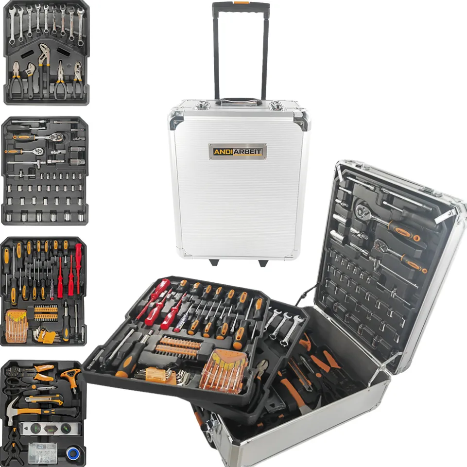 ANDIARBEIT® "Alleskönner" Werkzeugkoffer Trolley 1000-tlg. silber