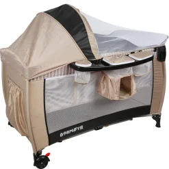 Barmøya 3-in-1 Baby-Reisebett mit Wickelauflage – Reisebett, Laufstall & Beistellbett beige