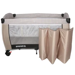 Barmøya 3-in-1 Baby-Reisebett mit Wickelauflage – Reisebett, Laufstall & Beistellbett beige
