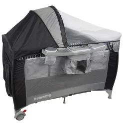 Barmøya 3-in-1 Baby-Reisebett mit Wickelauflage – Reisebett, Laufstall & Beistellbett grau
