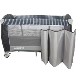 Barmøya 3-in-1 Baby-Reisebett mit Wickelauflage – Reisebett, Laufstall & Beistellbett grau