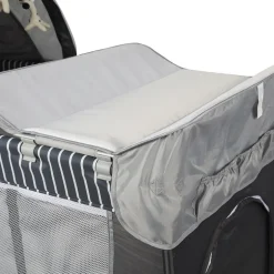 Barmøya 3-in-1 Baby-Reisebett mit Wickelauflage – Reisebett, Laufstall & Beistellbett grau