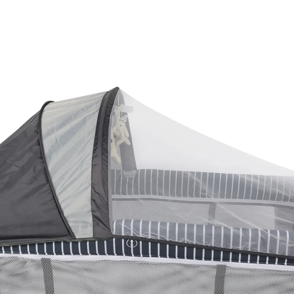 Barmøya 3-in-1 Baby-Reisebett mit Wickelauflage – Reisebett, Laufstall & Beistellbett grau