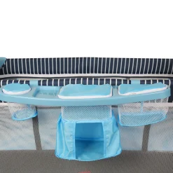 Barmøya 3-in-1 Baby-Reisebett mit Wickelauflage – Reisebett, Laufstall & Beistellbett blau
