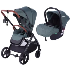 Barmøya 3-in-1 Kombi-Kinderwagen Komplettset grün