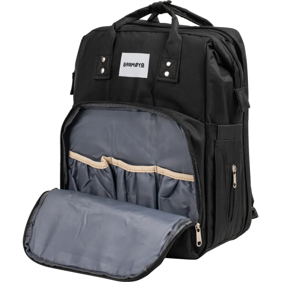 Barmøya 2-in-1 Wickelrucksack mit Ablage schwarz