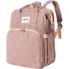 Barmøya 2-in-1 Wickelrucksack mit Ablage rosa