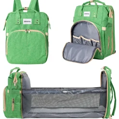 Barmøya 2-in-1 Wickelrucksack mit Ablage grün