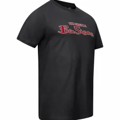 BEN SHERMAN Flocked Logo Herren T-Shirt 0076268-BLACK