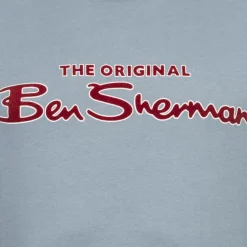 BEN SHERMAN Flocked Logo Herren T-Shirt 0076268-PETROL