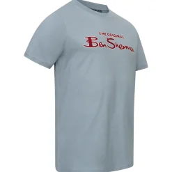 BEN SHERMAN Flocked Logo Herren T-Shirt 0076268-PETROL