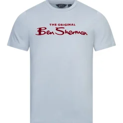 BEN SHERMAN Flocked Logo Herren T-Shirt 0076268N-ICEBLUE