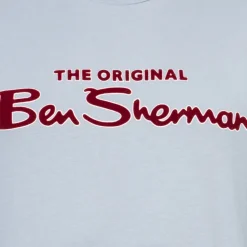 BEN SHERMAN Flocked Logo Herren T-Shirt 0076268N-ICEBLUE