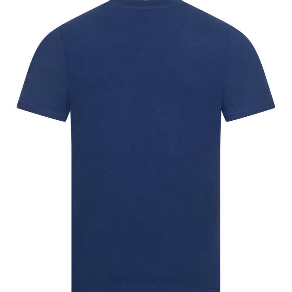 BEN SHERMAN Flocked Logo Herren T-Shirt 0076268-TWILIGHTDENIM