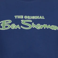 BEN SHERMAN Flocked Logo Herren T-Shirt 0076268-TWILIGHTDENIM