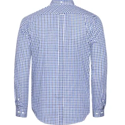 BEN SHERMAN Gingham Herren Langarm Hemd 0077860-BLUE