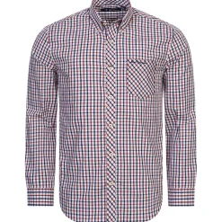 BEN SHERMAN House Check Herren Langarm Hemd 0077861-RED