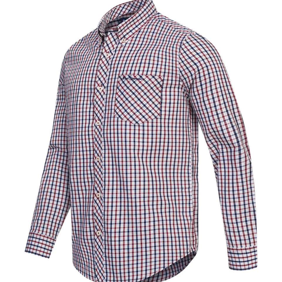 BEN SHERMAN House Check Herren Langarm Hemd 0077861-RED