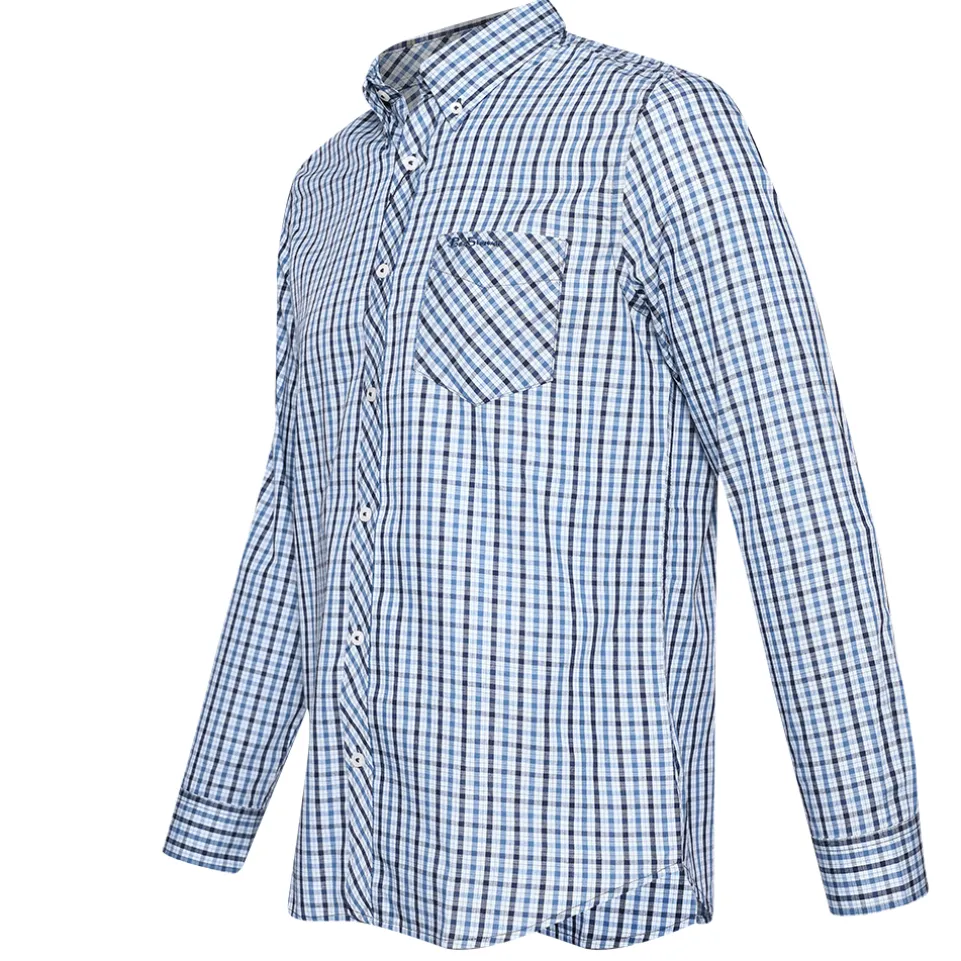 BEN SHERMAN House Check Herren Langarm Hemd 0077861-LIGHTBLUE