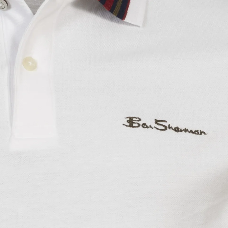 BEN SHERMAN House Collar Herren Polo-Shirt 0078169NR-WHITE