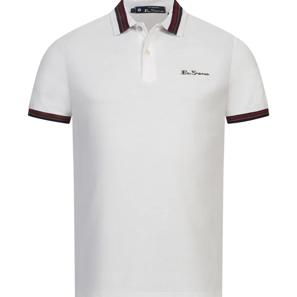 BEN SHERMAN House Collar Herren Polo-Shirt 0078169NR-WHITE
