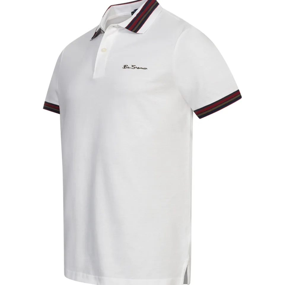 BEN SHERMAN House Collar Herren Polo-Shirt 0078169NR-WHITE