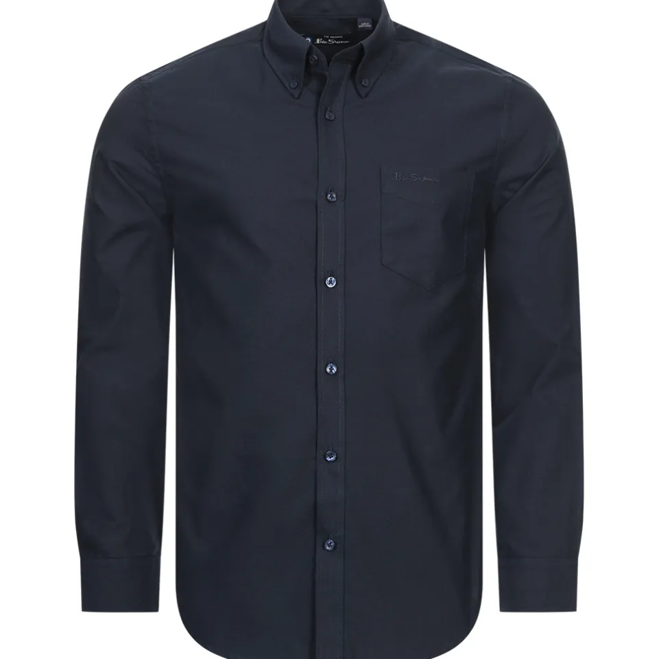 BEN SHERMAN Oxford Herren Langarm Hemd 0077857-DARKNAVY