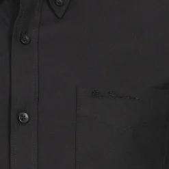 BEN SHERMAN Oxford Herren Langarm Hemd 0077857-BARELYBLACK