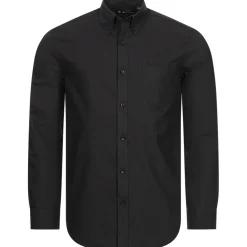 BEN SHERMAN Oxford Herren Langarm Hemd 0077857-BARELYBLACK