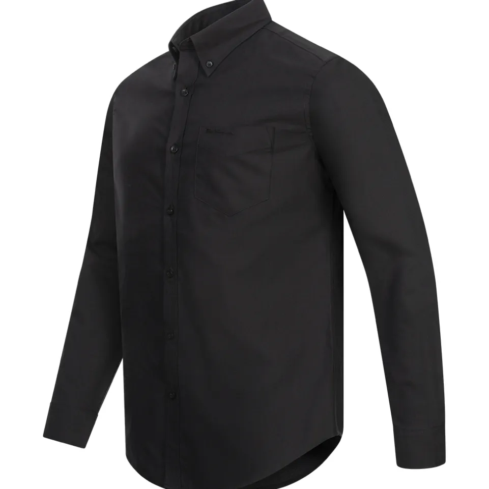 BEN SHERMAN Oxford Herren Langarm Hemd 0077857-BARELYBLACK