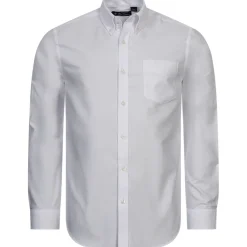 BEN SHERMAN Oxford Herren Langarm Hemd 0077857-WHITE