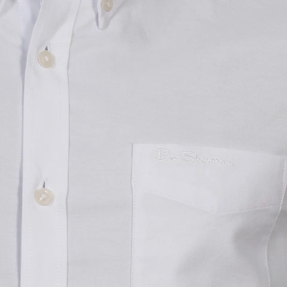 BEN SHERMAN Oxford Herren Langarm Hemd 0077857-WHITE