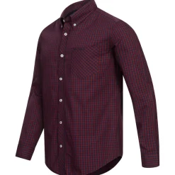 BEN SHERMAN Oxford Herren Langarm Hemd 0077858-DARKRED