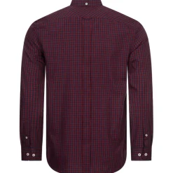 BEN SHERMAN Oxford Herren Langarm Hemd 0077858-DARKRED