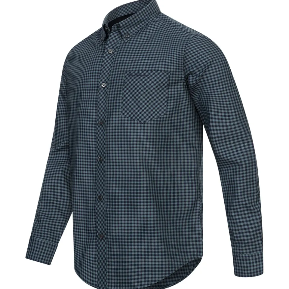 BEN SHERMAN Oxford Herren Langarm Hemd 0077858-DARKEMERALD