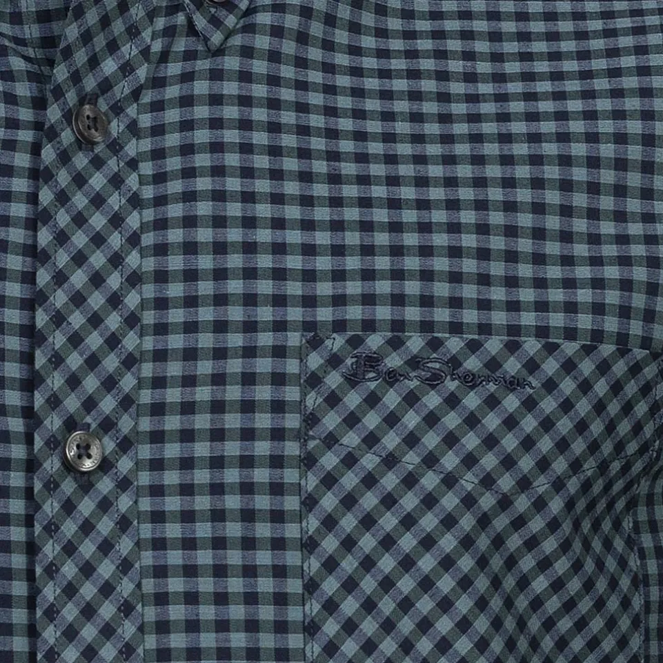 BEN SHERMAN Oxford Herren Langarm Hemd 0077858-DARKEMERALD