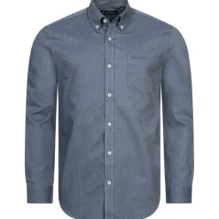 BEN SHERMAN Oxford Herren Langarm Hemd 0077857-DARKBLUE