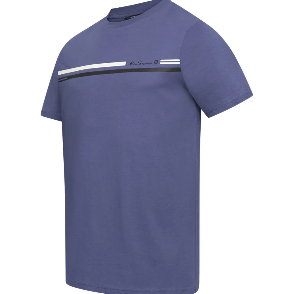 BEN SHERMAN Seasonal Stripe Herren T-Shirt 1012607N-RIVIERABLUE