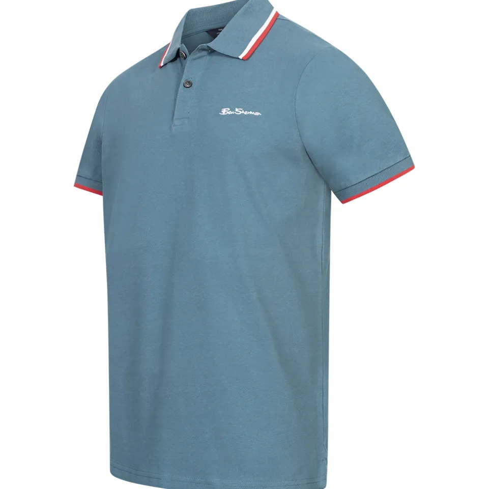 BEN SHERMAN Twin Tipped Herren Polo-Shirt 0076270NR-Teal