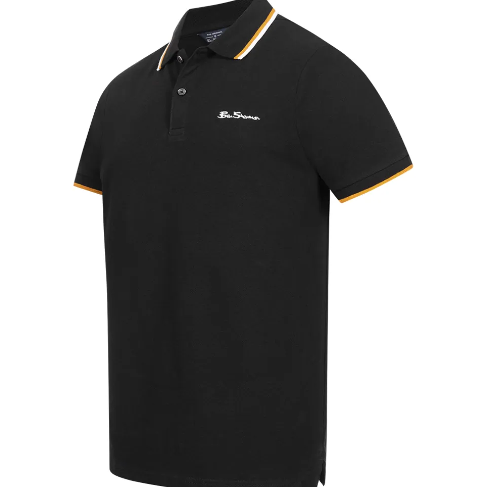 BEN SHERMAN Twin Tipped Herren Polo-Shirt 0076270NR-BLACK