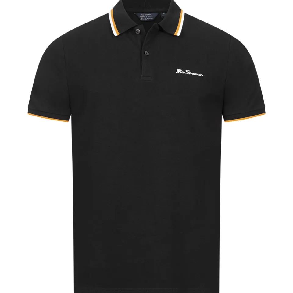BEN SHERMAN Twin Tipped Herren Polo-Shirt 0076270NR-BLACK