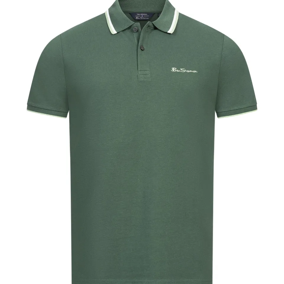 BEN SHERMAN Twin Tipped Herren Polo-Shirt 0076270NR-Green