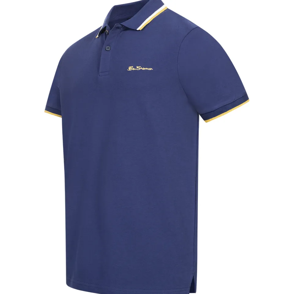 BEN SHERMAN Twin Tipped Herren Polo-Shirt 0076270NR-TwilightDenim