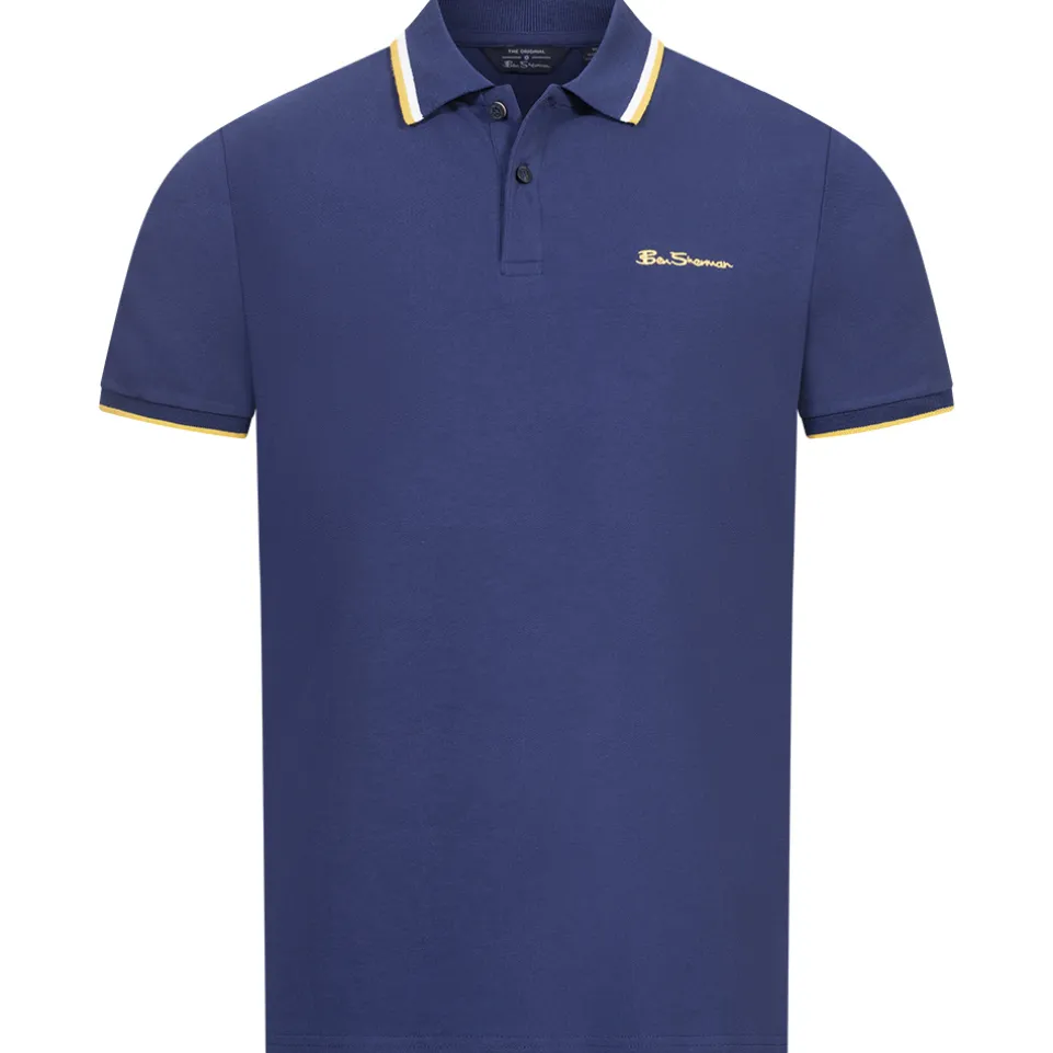 BEN SHERMAN Twin Tipped Herren Polo-Shirt 0076270NR-TwilightDenim