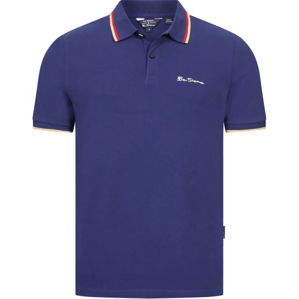 BEN SHERMAN Twin Tipped Herren Polo-Shirt 0076270-TWILIGHTDENIM