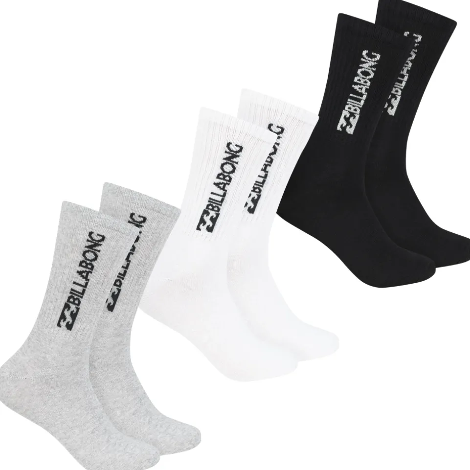 Billabong Unisex Crew Tennis Socken 3 Paar multi BG-03 CREW
