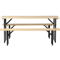 BIXENTE Bierzeltgarnitur 170 cm klappbar inkl. Schirmhalterung 3-tlg. Set
