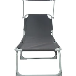 BIXENTE klappbare Gartenliege mit Sonnenschutz 188 cm 2er-Set schwarz
