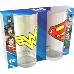 DC Comics 2 Trinkgläser Set Wonder Woman & Superman 0,27 L 24863