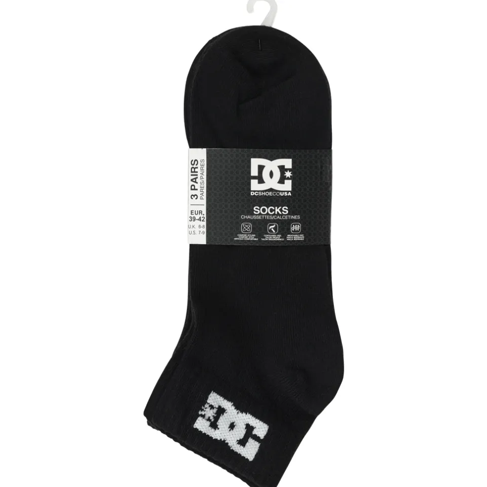DC Shoes Quarter Unisex Socken 3 Paar schwarz DC-22 QUARTER
